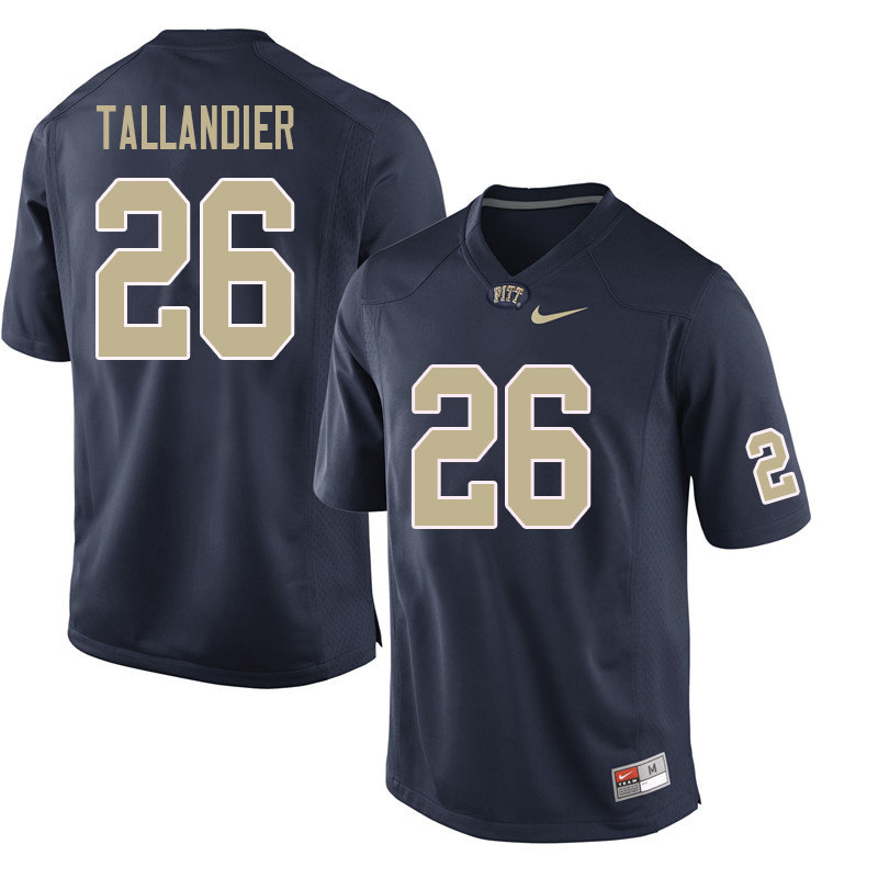 Men #26 Judson Tallandier Pittsburgh Panthers College Football Jerseys Sale-Navy